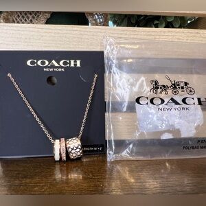 Coach Rose Gold 3-Ring Necklace